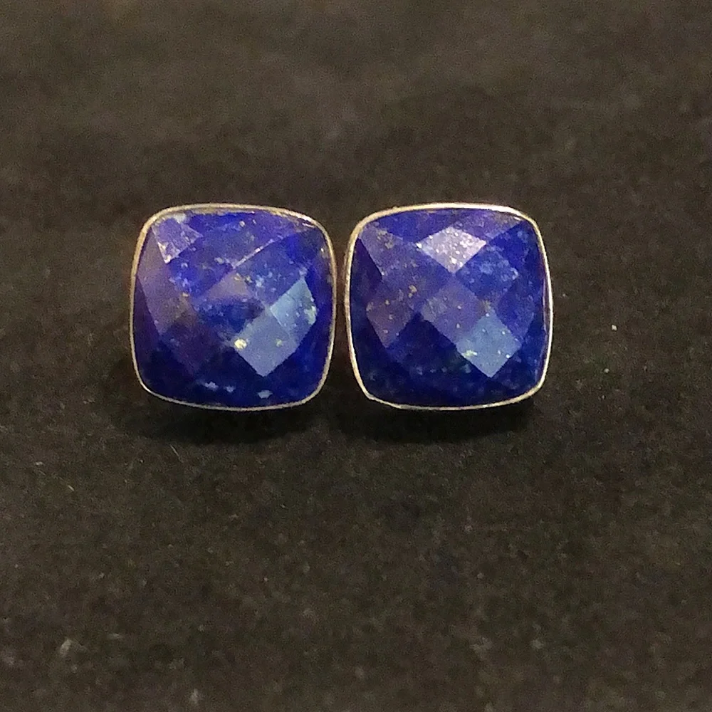 JAY KING DTR Desert Trading Lapis Lazuli Faceted Sterling Silver Earrings NIB